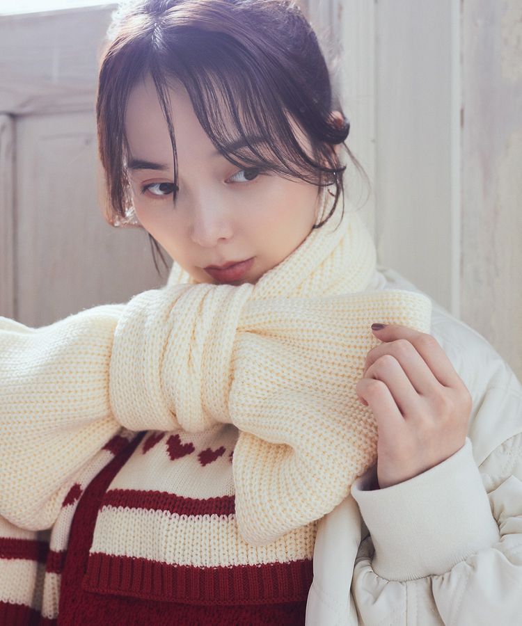 earth music&ecology「ミニハートニットマフラー」|マフラー|