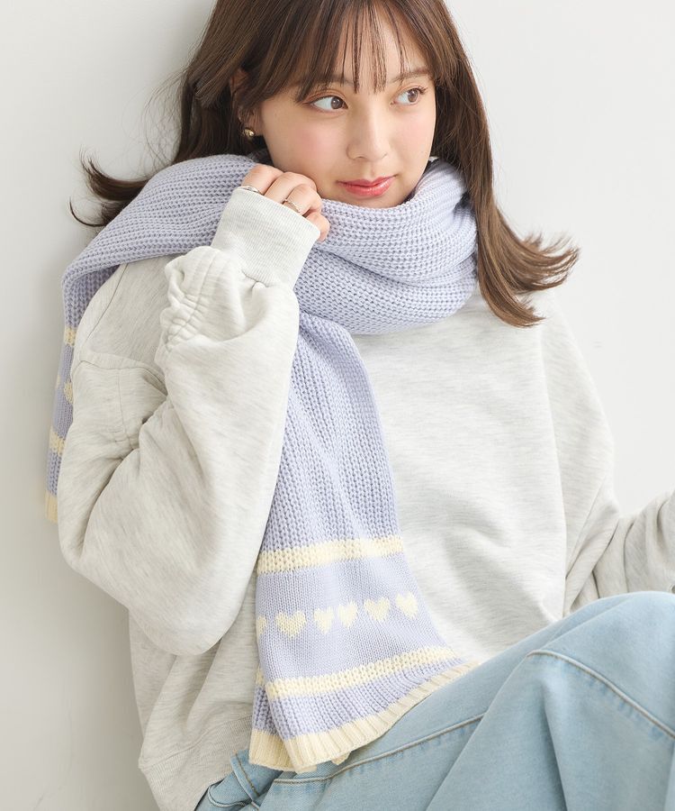 earth music&ecology「ミニハートニットマフラー」|マフラー|