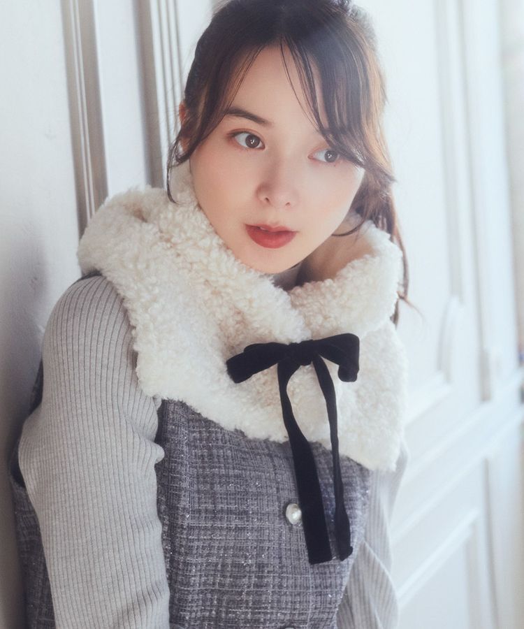 earth music&ecology「ベロアリボンボアティペット」|マフラー|