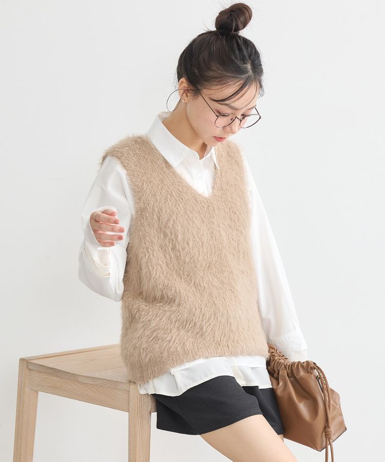 earth music&ecology「シャギーベスト」|ベスト・ジレ|