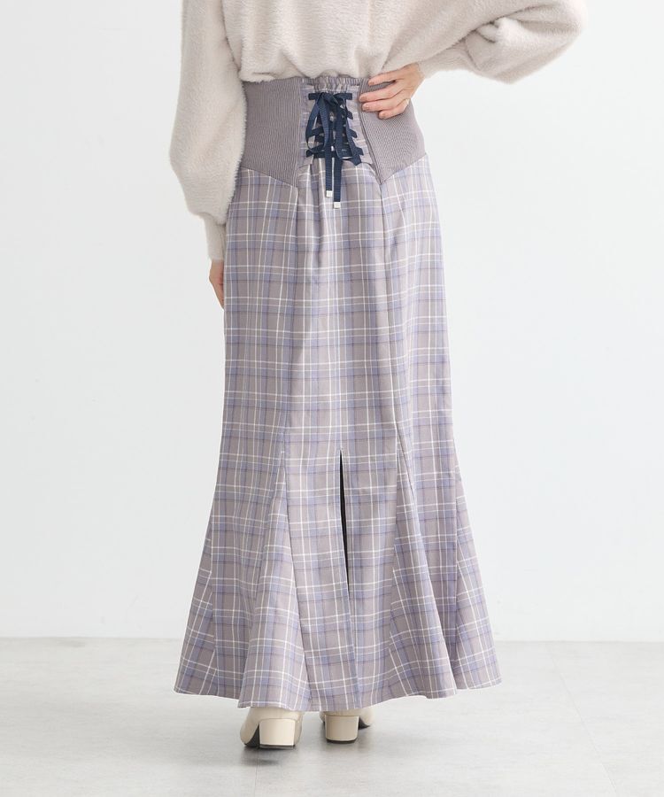 earth music&ecology「サイドリブバックレースアップスカート」|スカート|