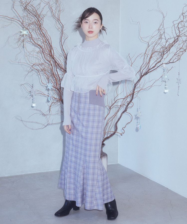 earth music&ecology「サイドリブバックレースアップスカート」|スカート|