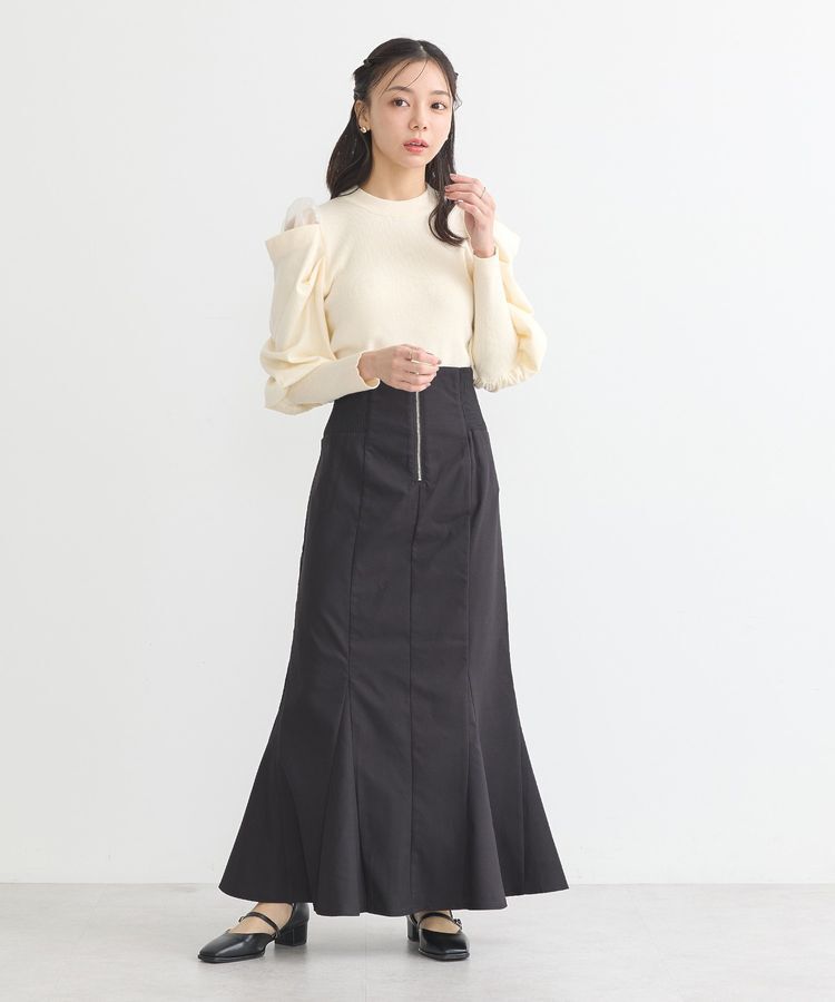 earth music&ecology「サイドリブバックレースアップスカート」|スカート|