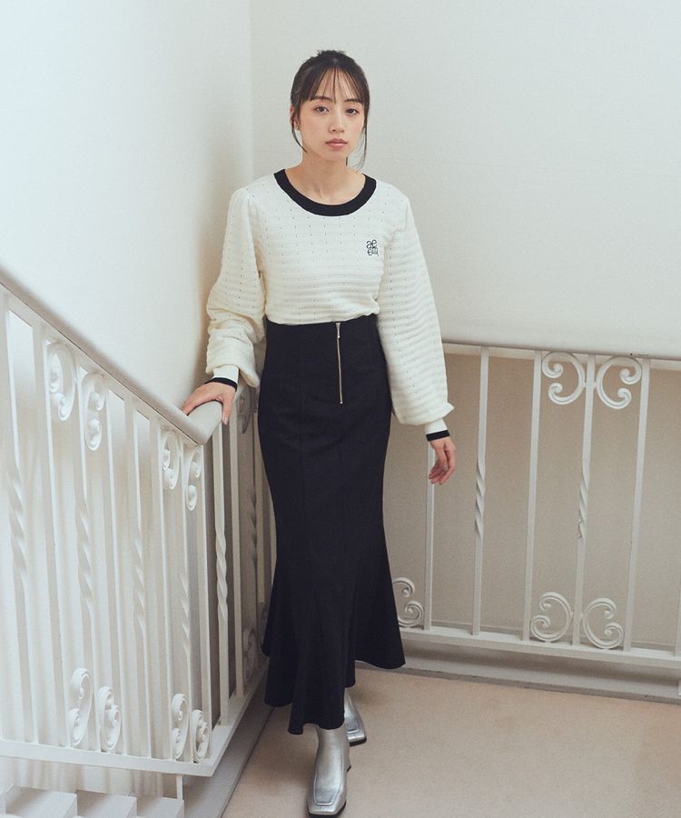 earth music&ecology「サイドリブバックレースアップスカート」|スカート|