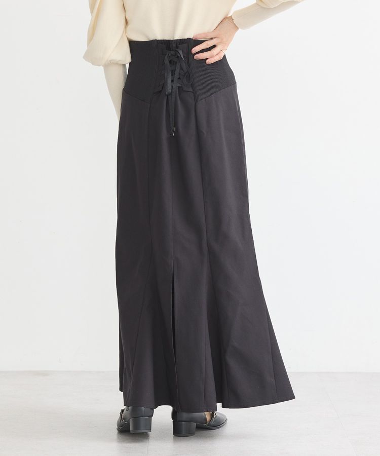earth music&ecology「サイドリブバックレースアップスカート」|スカート|