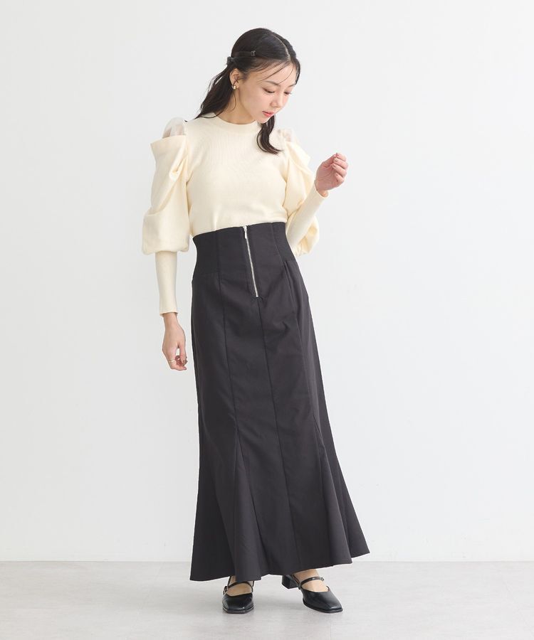 earth music&ecology「サイドリブバックレースアップスカート」|スカート|