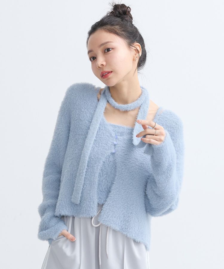 earth music&ecology「SET3点 フェザータイ付きアンサンブル」|カーディガン|