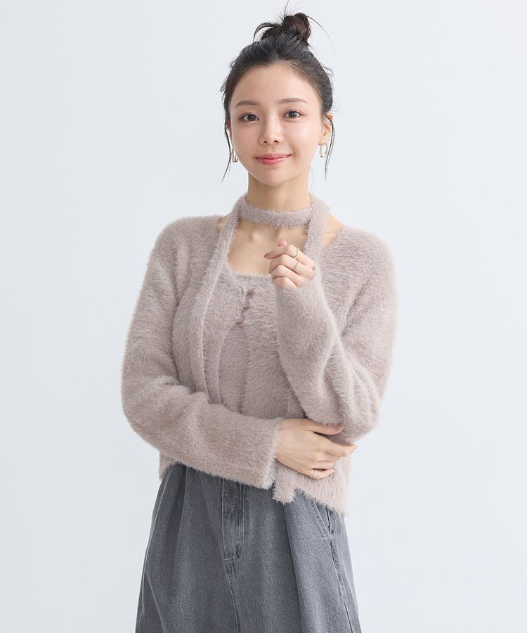 earth music&ecology「SET3点 フェザータイ付きアンサンブル」|カーディガン|