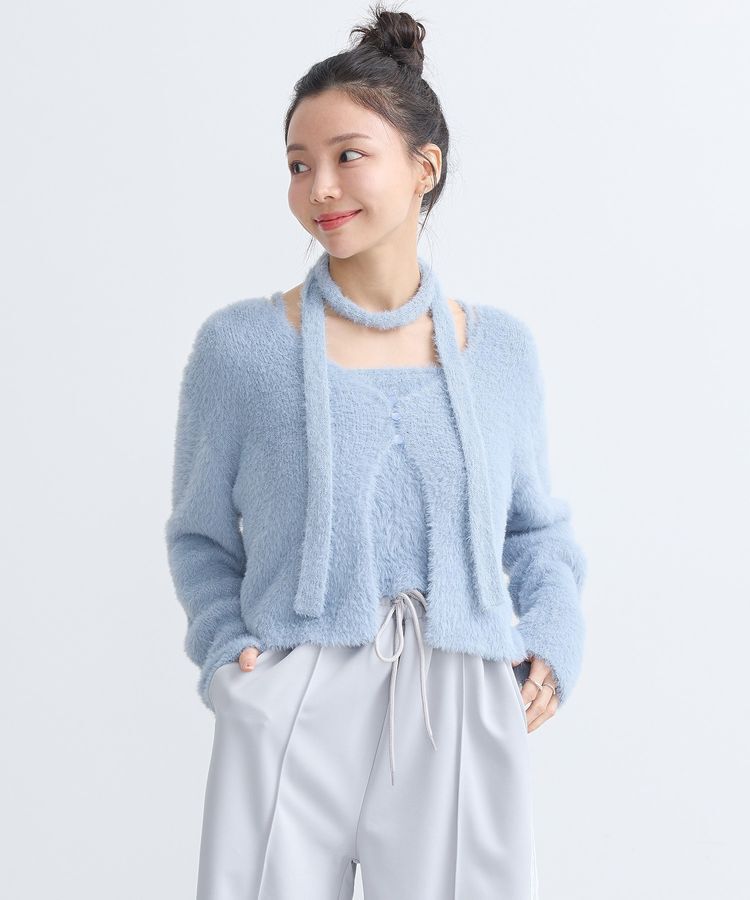 earth music&ecology「SET3点 フェザータイ付きアンサンブル」|カーディガン|