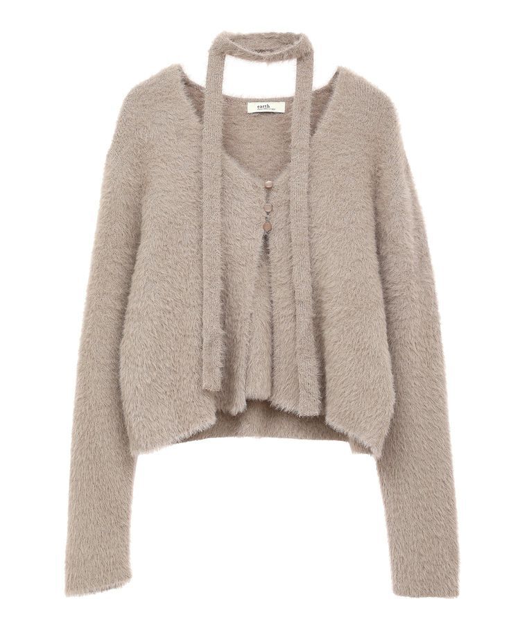 earth music&ecology「SET3点 フェザータイ付きアンサンブル」|カーディガン|