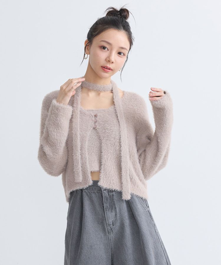 earth music&ecology「SET3点 フェザータイ付きアンサンブル」|カーディガン|