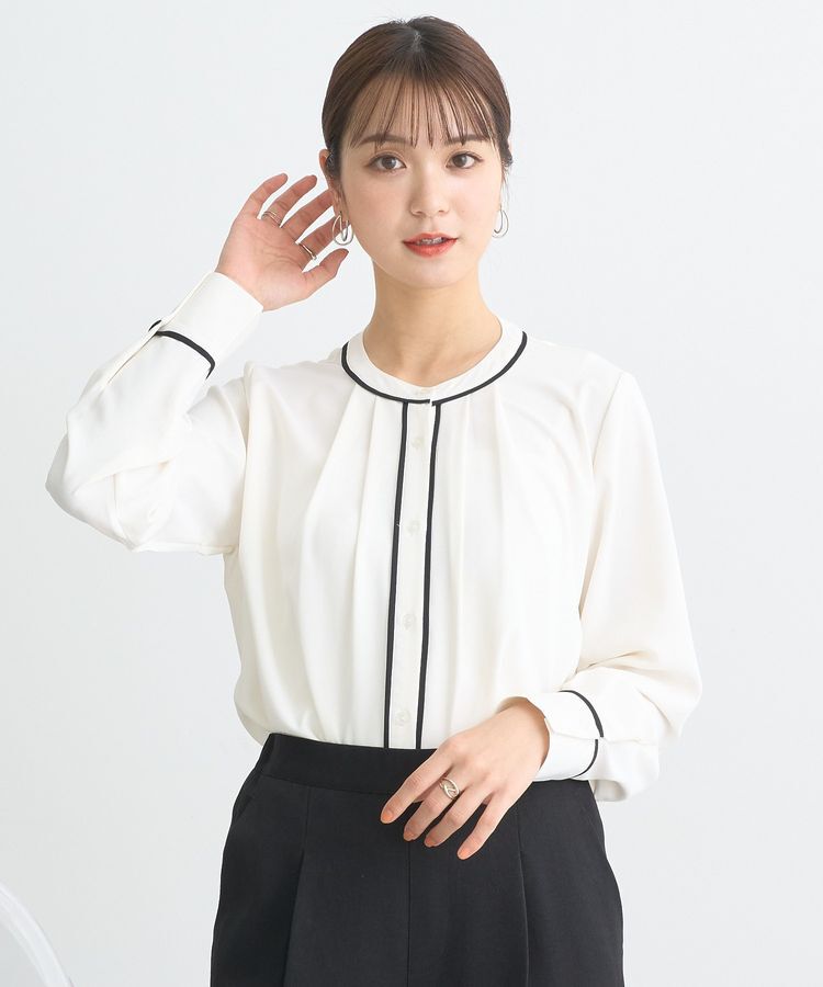 earth music&ecology「バイカラータックブラウス」|シャツ・ブラウス|