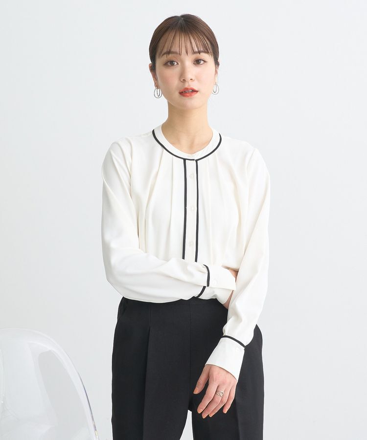 earth music&ecology「バイカラータックブラウス」|シャツ・ブラウス|