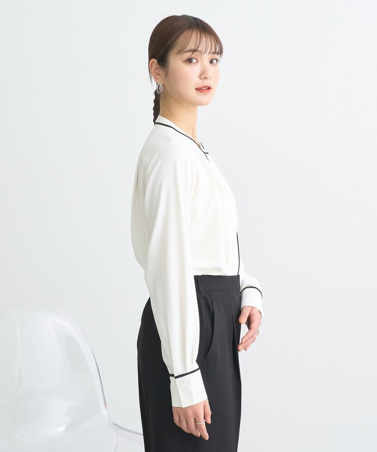 earth music&ecology「バイカラータックブラウス」|シャツ・ブラウス|