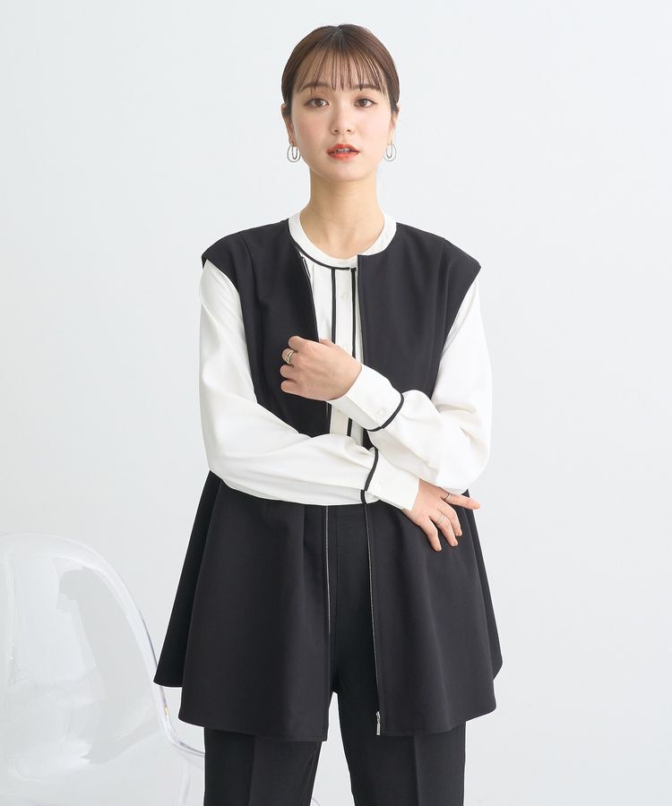 earth music&ecology「バイカラータックブラウス」|シャツ・ブラウス|