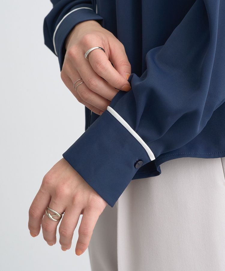 earth music&ecology「バイカラータックブラウス」|シャツ・ブラウス|