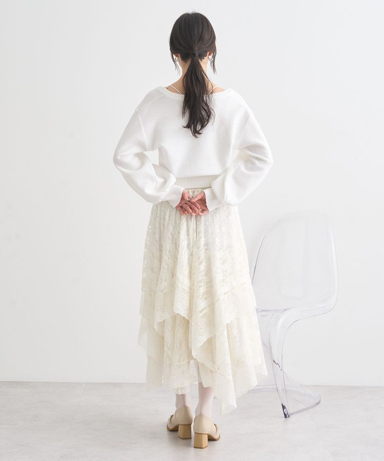 earth music&ecology「パールボタンショートニットカーディガン」|カーディガン|