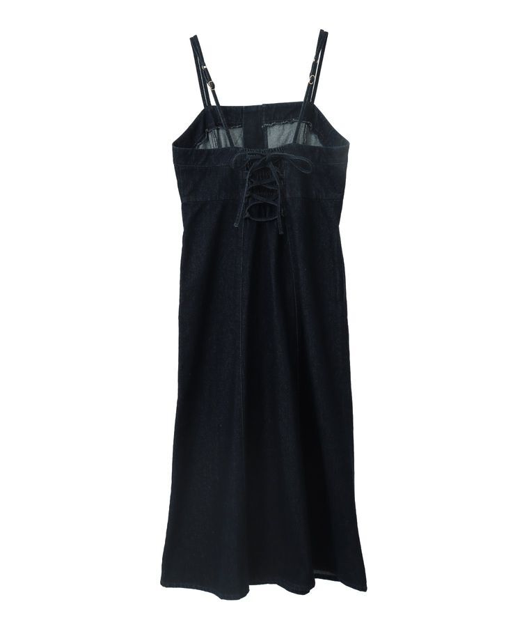 earth music&ecology「バックレースアップデニムキャミワンピース」|ワンピース|