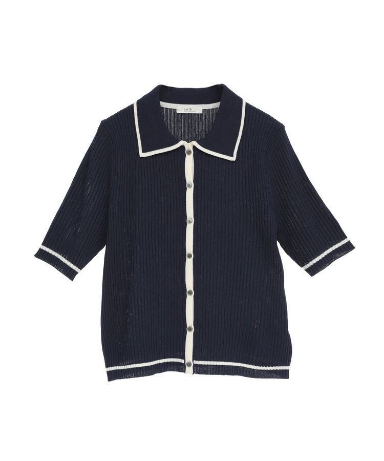 earth music&ecology「リブニットカーディガン」|カーディガン|