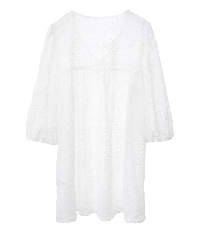 earth music&ecology「パフスリーブ楊柳刺繍チュニック」|チュニック|