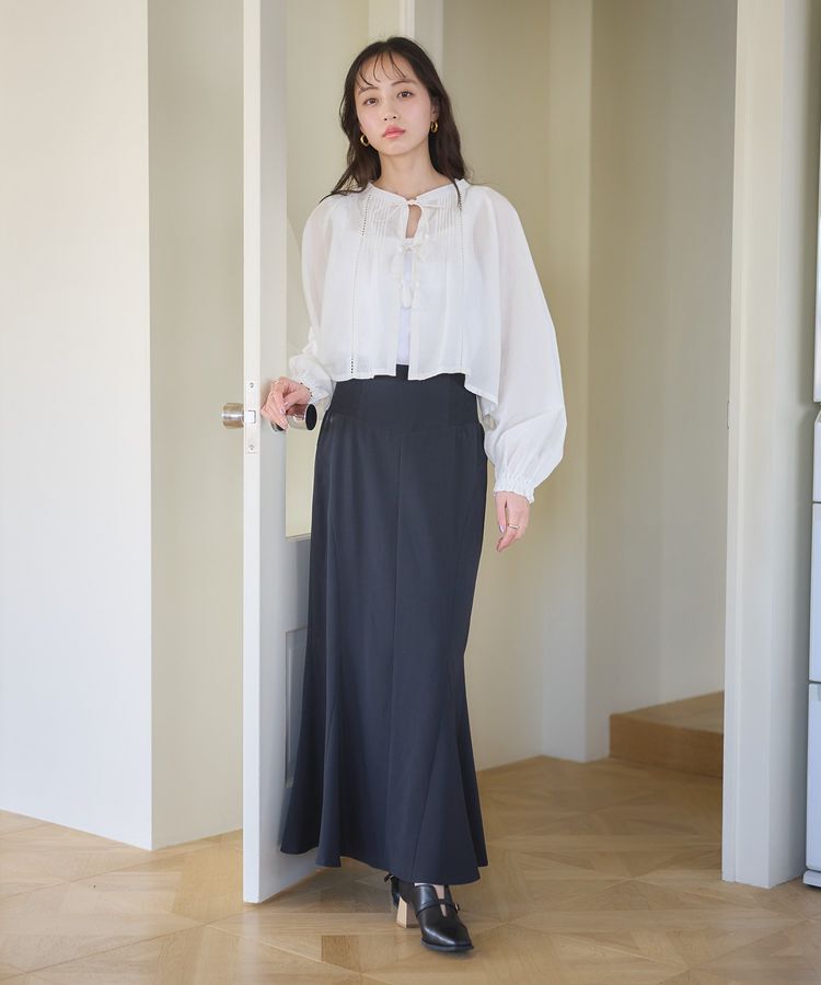 earth music&ecology「サイドリブパネルラインマーメイドスカート」|タイト|