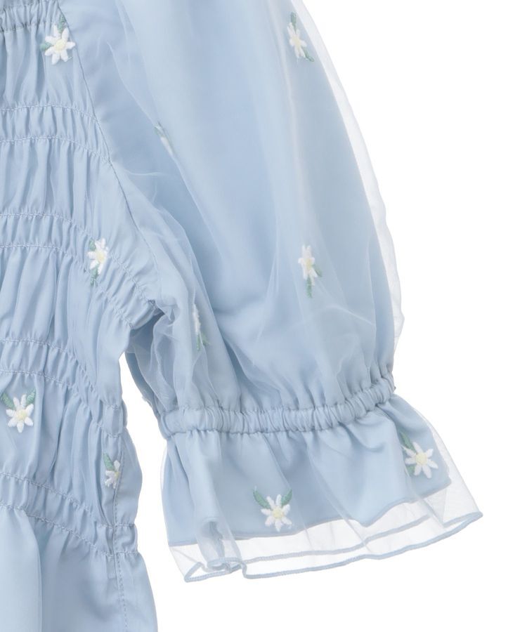 earth music&ecology「フラワー刺繍シャーリングプルオーバー」|シャツ・ブラウス|