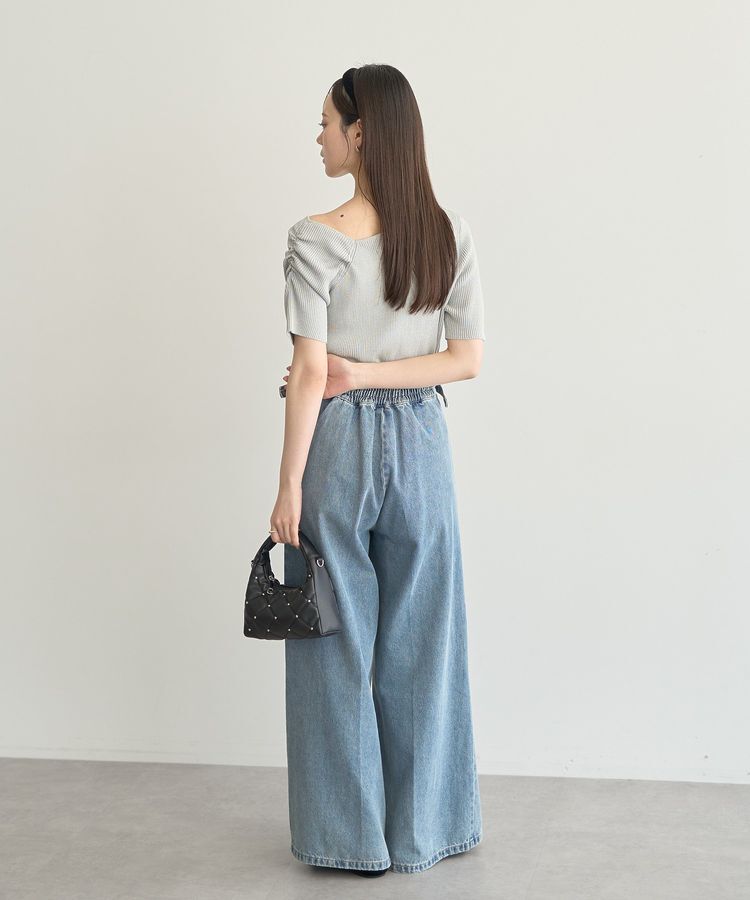 earth music&ecology「アシメネックリブニットプルオーバー」|ニット・セーター|