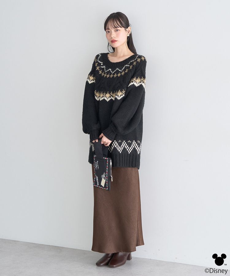earth music&ecology「Disney/ミッキー刺繍ノルディックニットチュニック」|チュニック|
