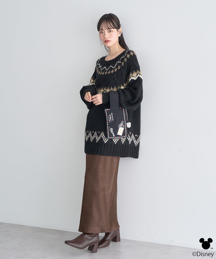 earth music&ecology「Disney/ミッキー刺繍ノルディックニットチュニック」|チュニック|