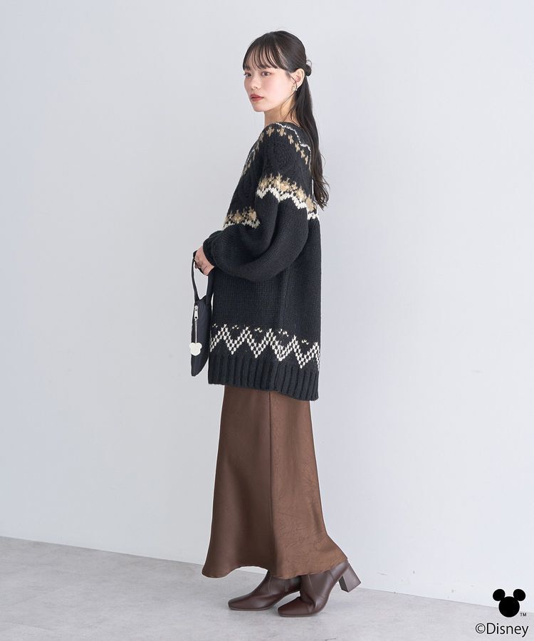 earth music&ecology「Disney/ミッキー刺繍ノルディックニットチュニック」|チュニック|