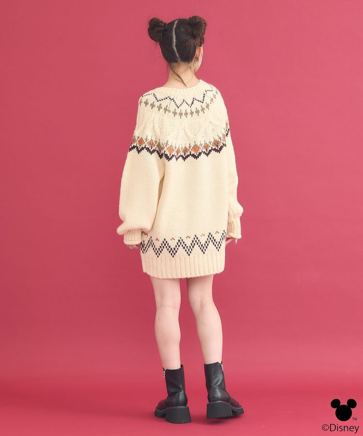 earth music&ecology「Disney/ミッキー刺繍ノルディックニットチュニック」|チュニック|