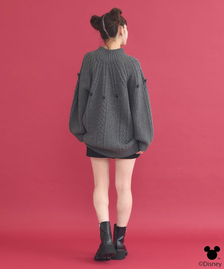 earth music&ecology「Disney/ポイントミッキーケーブルニット」|ニット・セーター|