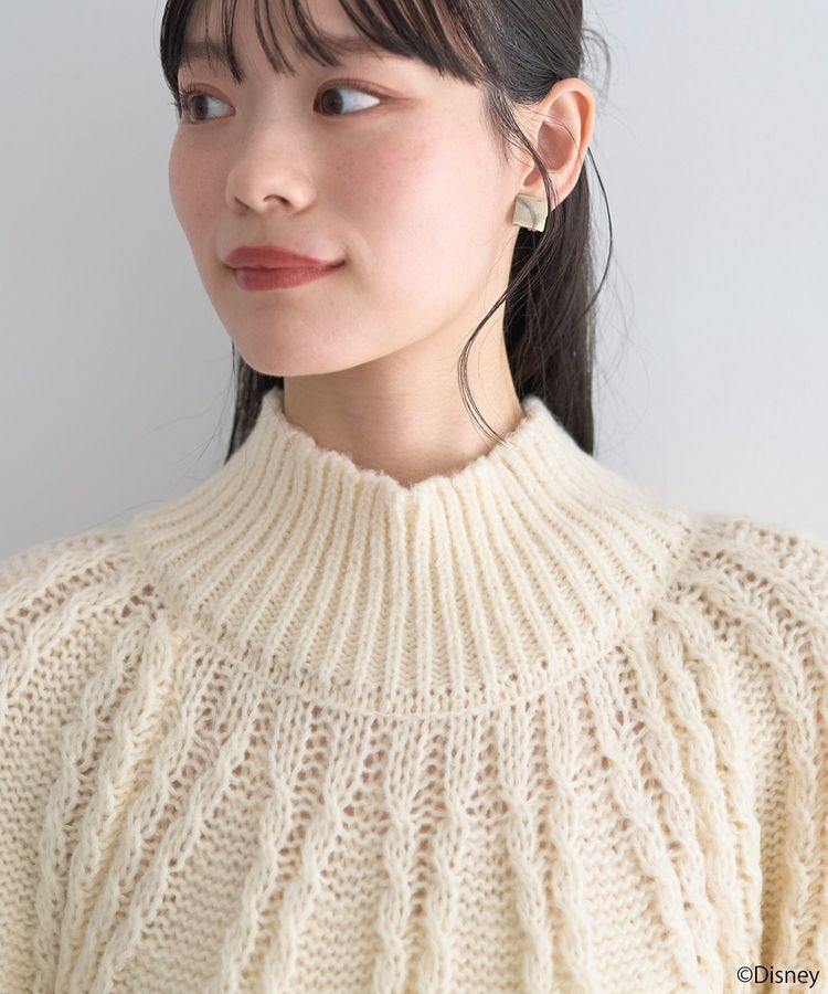 earth music&ecology「Disney/ポイントミッキーケーブルニット」|ニット・セーター|