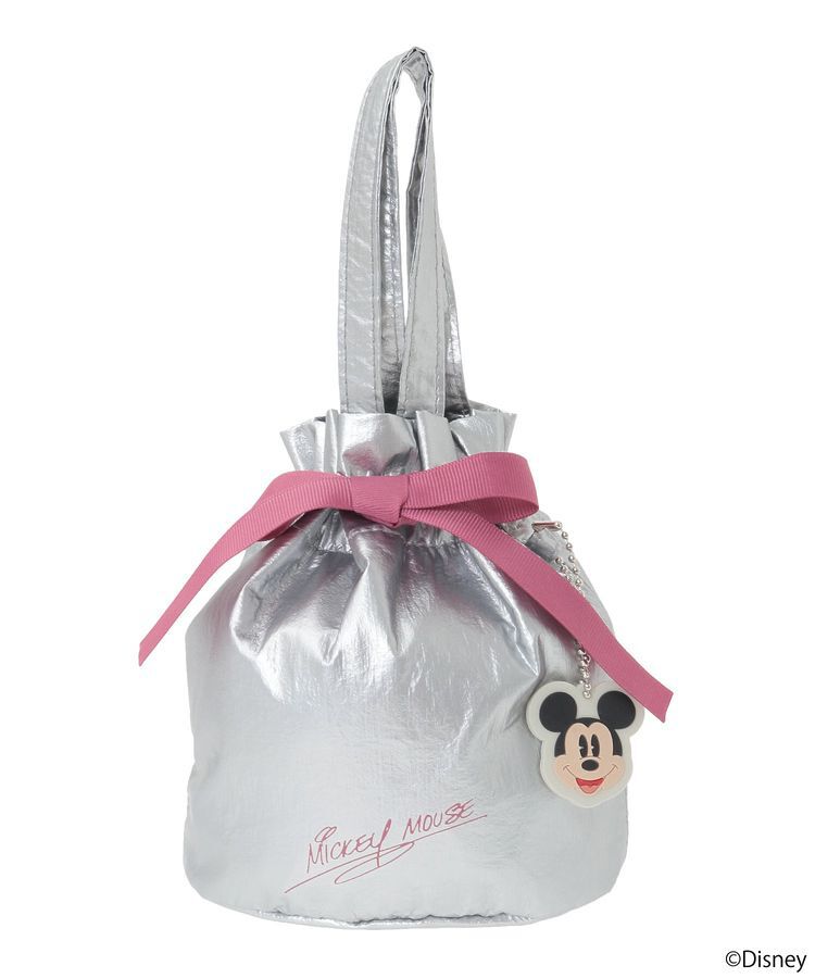 earth music&ecology「Disney/ミッキーチャーム付きリボン巾着」|ポーチ|
