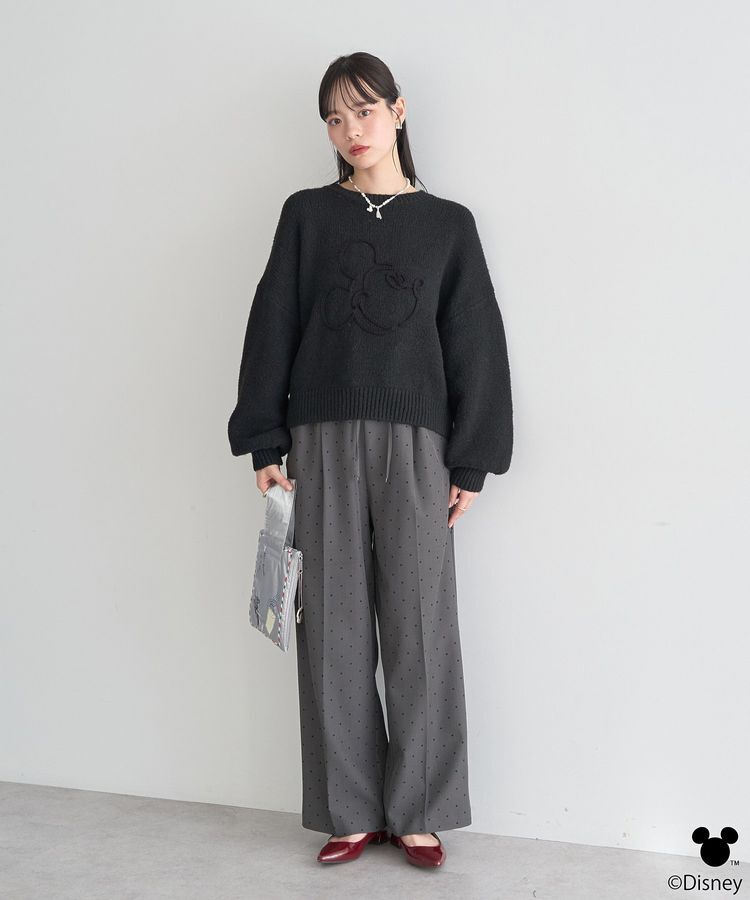earth music&ecology「Disney/ミッキーコード刺繍ニットプルオーバー」|ニット・セーター|