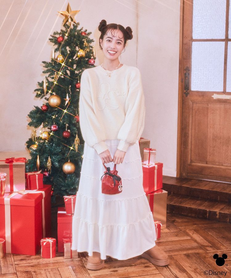 earth music&ecology「Disney/ミッキーコード刺繍ニットプルオーバー」|ニット・セーター|