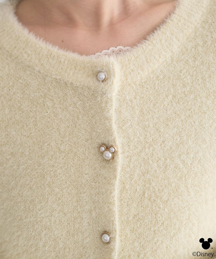 earth music&ecology「Disney/ポイントミッキーラメシャギーカーデ」|カーディガン|