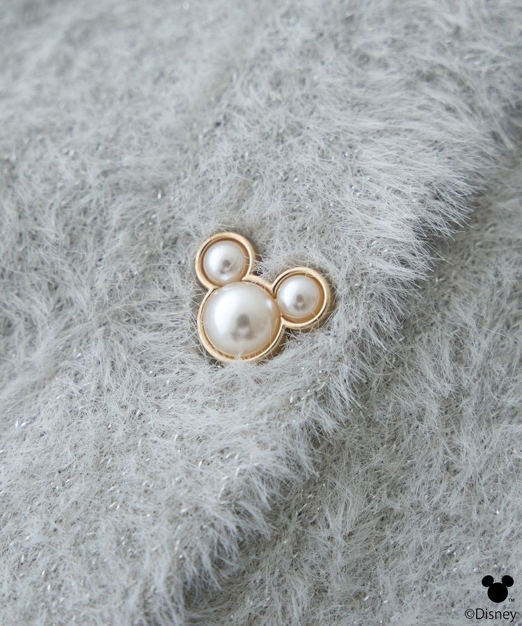 earth music&ecology「Disney/ポイントミッキーラメシャギーカーデ」|カーディガン|