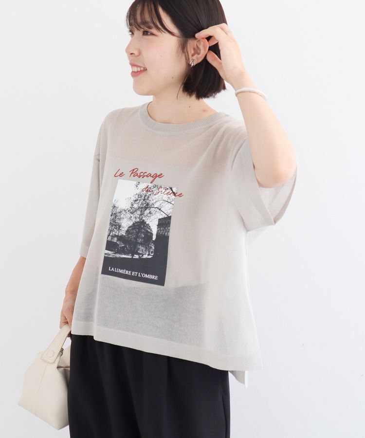 Green Parks「アソートロゴ半袖シアーニットプルオーバー」|ニット・セーター|