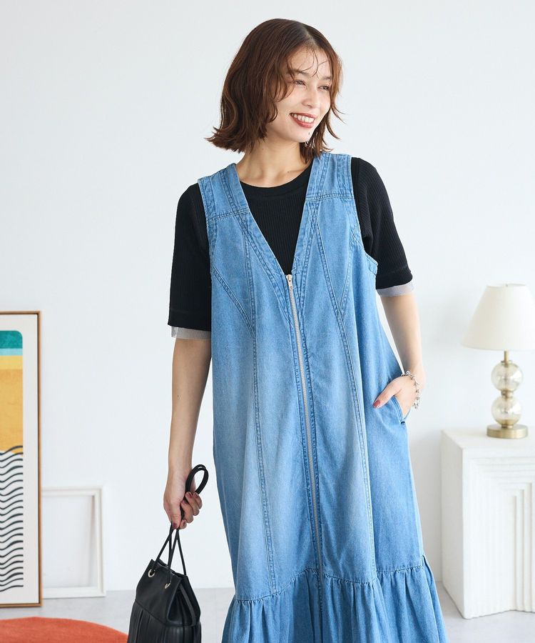 Green Parks「・SUGAR SPOON W-ZIPデニムロングワンピ」|ワンピース|