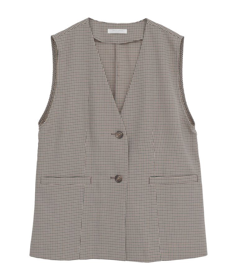 Green Parks「ノースリーブチェックジレ」|ベスト・ジレ|