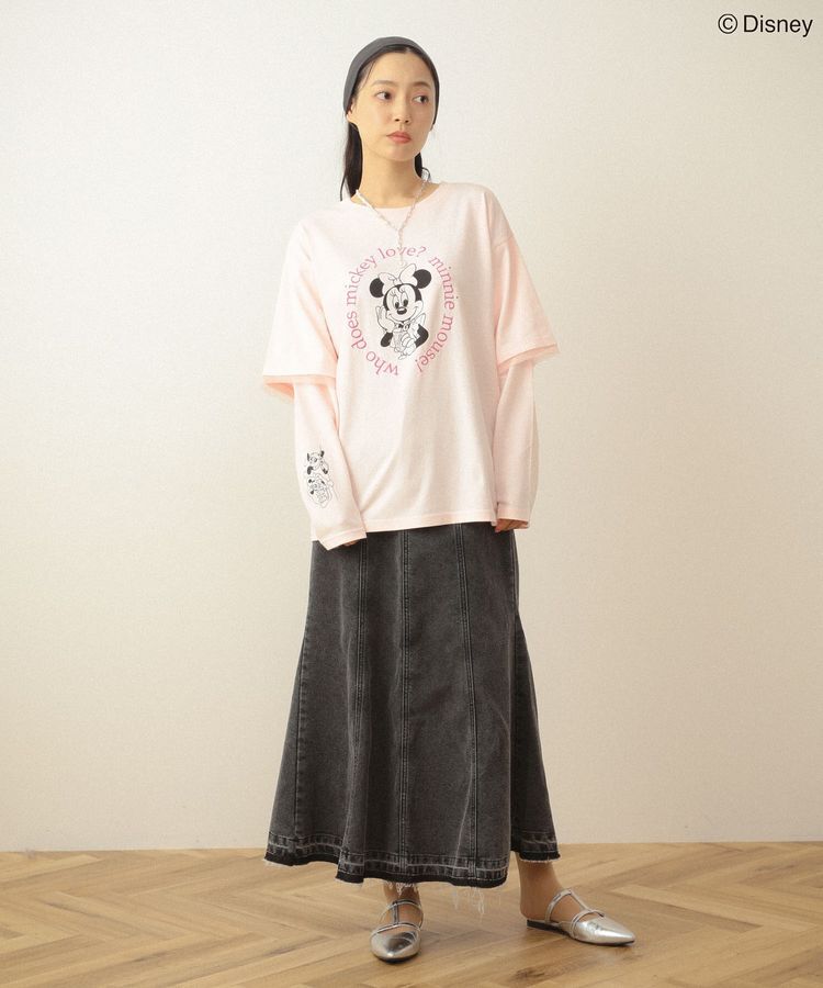 Green Parks「ミッキー&フレンズ/レイヤードプリントロングTシャツ」|Tシャツ・カットソー|