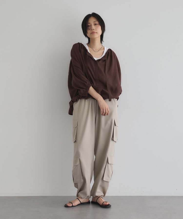 GARAGE OF GOOD CLOTHING「シアーギャザーハーフスリーブブラウス」|シャツ・ブラウス|