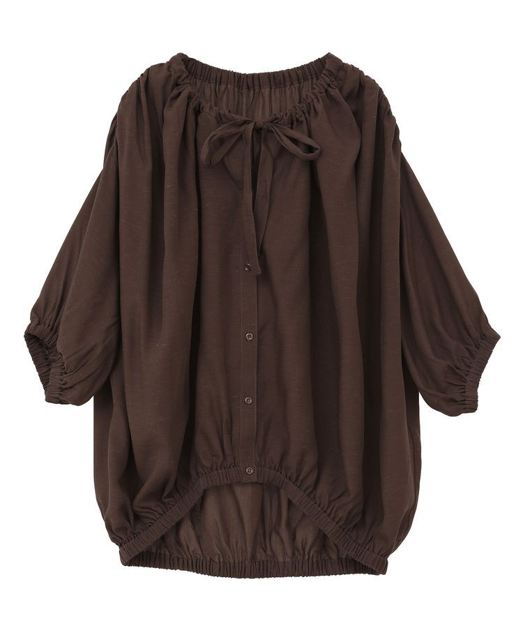 GARAGE OF GOOD CLOTHING「シアーギャザーハーフスリーブブラウス」|シャツ・ブラウス|