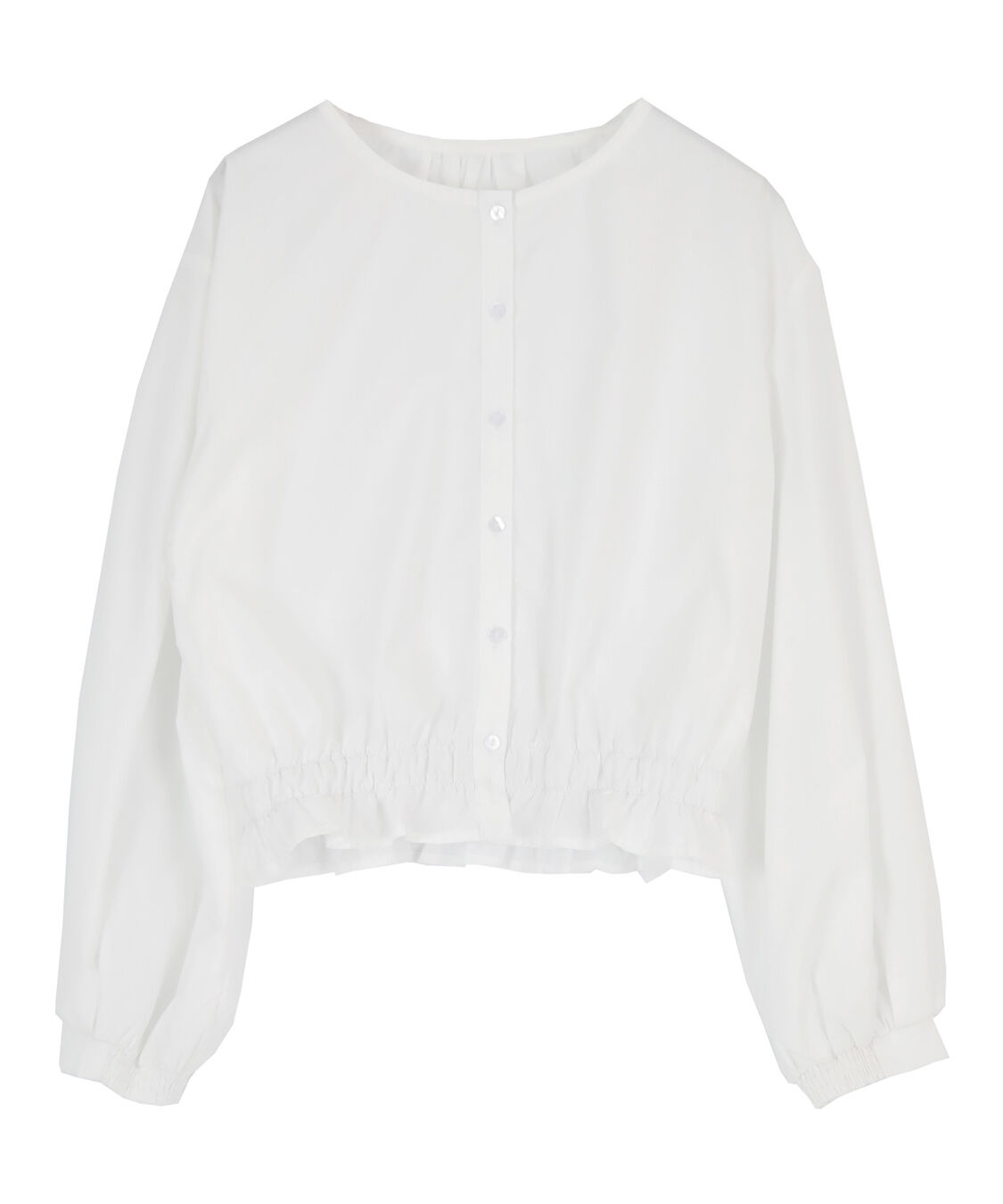 titivate「クルーネック裾シャーリングブラウス」|シャツ・ブラウス|