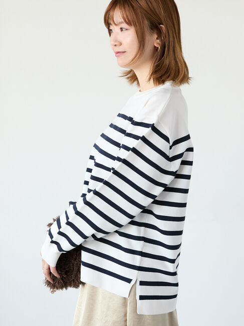 Lugnoncure「無地/柄アソート無撚糸クルーネックニット」|ニット・セーター|