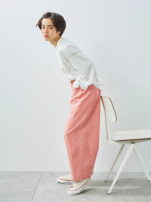 Samansa Mos2「配色ステッチプリントアソートロングTシャツ」|Tシャツ・カットソー|