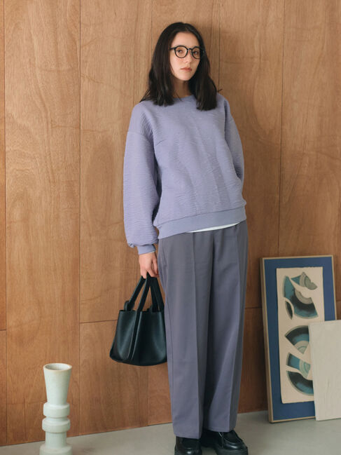 Samansa Mos2 blue「裏起毛ストレートパンツ」|その他|