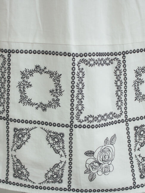 Samansa Mos2「裾モチーフ刺繍ギャザースカート」|スカート|