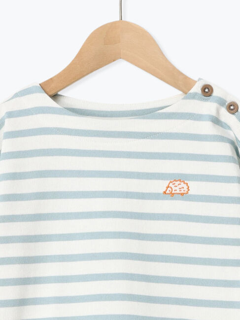 Samansa Mos2 Lagom「ハリネズミ刺繍ボーダーカットソー」|Tシャツ・カットソー|